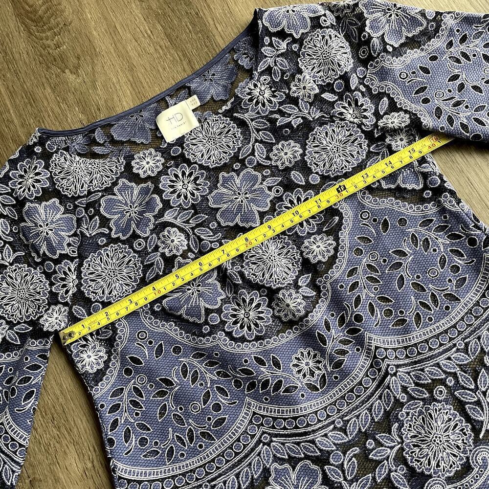 Anthropologie HD in ParisMontmartre Blouse Blue Long Sleeve 00 - Picture 5 of 7